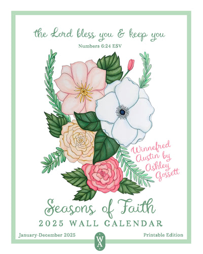 Digital Download: 2025 Seasons of Faith Wall Calendar | Printable Edition