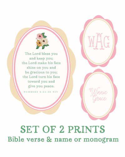 Set of 2 Custom Art Prints | Numbers 6:24