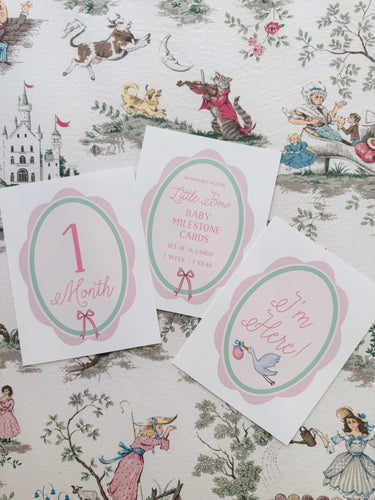 Little Bow Baby Milestone Cards