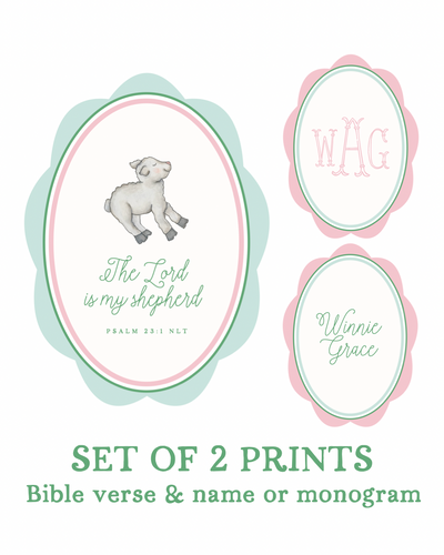 Set of 2 Custom Art Prints | Psalm 23:1