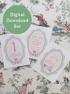 Digital Download: Little Bow Baby Milestone Cards