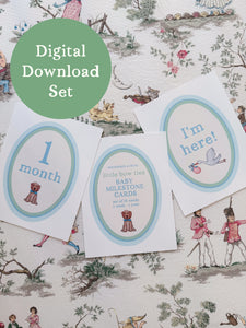 Digital Download: Little Bow Ties Baby Milestone Cards