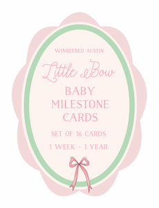 Digital Download: Little Bow Baby Milestone Cards