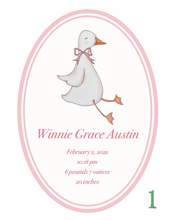 Load image into Gallery viewer, Custom Baby Girl Birth Announcement Art Print | Multiple Designs Available