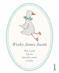 Custom Baby Boy Birth Announcement Art Print | Multiple Designs Available