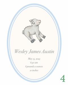 Custom Baby Boy Birth Announcement Art Print | Multiple Designs Available