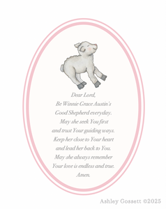 Custom Name Prayer Art Print For Baby Girl | 8x10 Inches