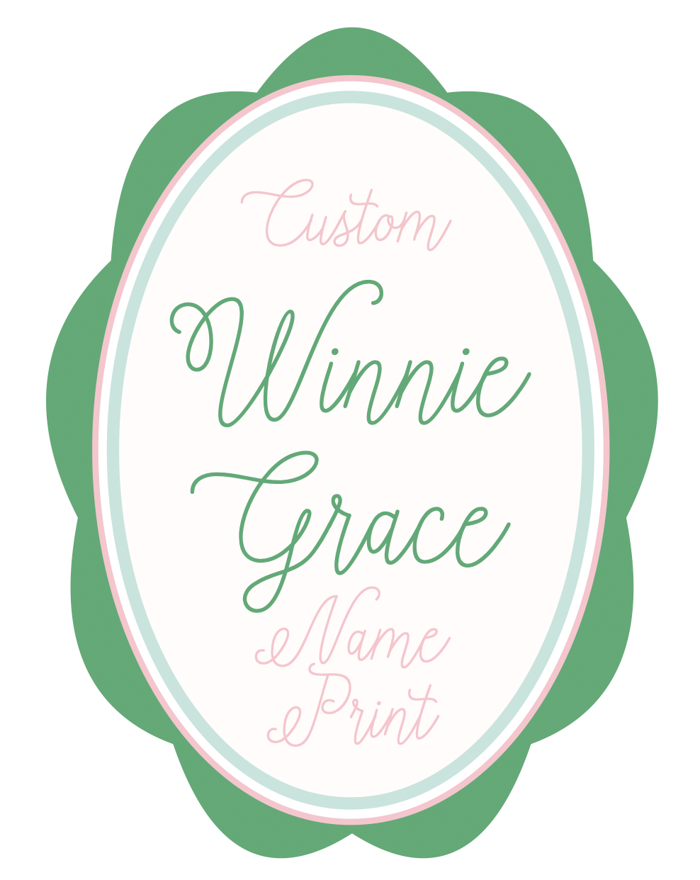 Custom Name Art Print | 8x10 Inches | Multiple Colors Available