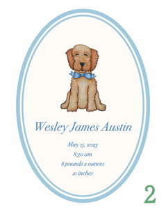 Custom Baby Boy Birth Announcement Art Print | Multiple Designs Available