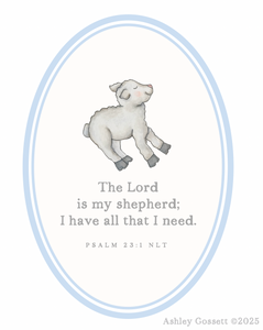 Art Print | Psalm 23:1 | Oval Frame