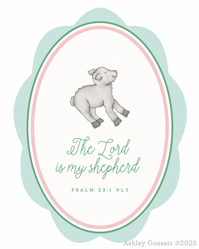 Art Print | Psalm 23:1 | Scalloped Frame